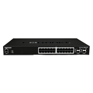 Commutateur Ethernet Gigabit Full-Duplex 24 ports FortiSwitch 124F, 2 emplacements SFP, SNMP, QoS, boîtier métallique, alimentation intégrée, Plug&Play - Product Image 1