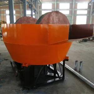 Planta de procesamiento de oro de alta calidad Máquina de molienda de mineral de oro de doble rueda Molino de bandeja húmeda