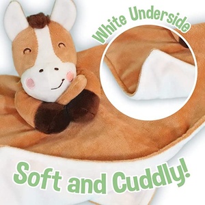 Muñeco de caballo de peluche de 13x13 pulgadas, muñeco de caballo de peluche suave para regalo de <span class=keywords><strong>recién</strong></span> nacido, manta de seguridad para bebé - Product Image 4
