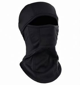 Cagoule en polaire noire respirante avec maille intégrale, coupe-vent et thermique pour ski, cyclisme et moto - Product Image 1
