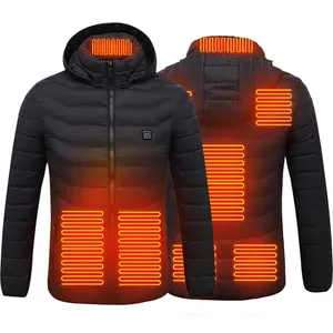 8 열 영역 충전식 난방 경량 방수 절연 가열 재킷 코트 여성과 남성