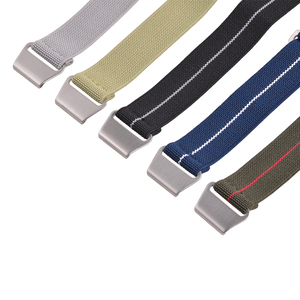 男性用時計バンド,カスタム20mm 22mm生地パラシュートナイロン弾性手首キャンバス - Product Image 2