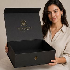 Caja Magnética Plegable Personalizada Reciclada CRD para Envío, Caja de Regalo de Papel Rígido Plegable con Solapa Magnética para Comercio Electrónico - Product Image 1