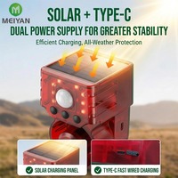Nuevo Repelente Solar de Animales de ABS Sólido 2026 con Grabación de 35s, Luz Estroboscópica de 8 LED, Sensor de Movimiento PIR de 10m, Molde Privado de Fábrica
