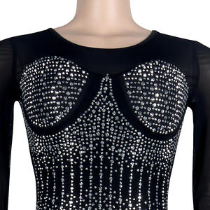 Meninas Sparkle Rhinestone <span class=keywords><strong>Prom</strong></span> Dress Sexy Night Club Vestidos Com Roupa Interior - Product Image 5