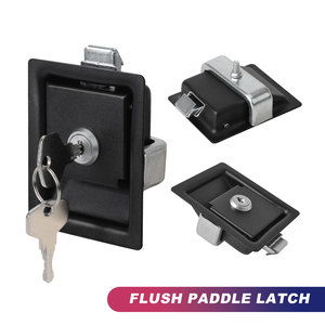 Car Toolbox Door Lock Keyed Entry Carbon Steel Painted Black Lockable For <b>Tool</b> <b>Storage</b> - Product Image 3