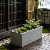 Bac à fleurs en béton monobloc épais et long, sur mesure (longueur, largeur, profondeur), pour balcon, usage commercial, vente en gros