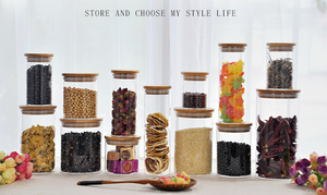 Frasco de Vidrio Transparente Ecológico de 80ml 100ml 120ml 150ml 1600ml para Almacenamiento de Especias con Tapa de Corcho de Bambú - Product Image 2