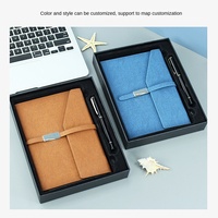 Ensemble de bloc-notes d'affaires imprimé numérique de marque R&D, reliure en cuir, organiseur/agenda, boîte cadeau, stylo, 100 feuilles