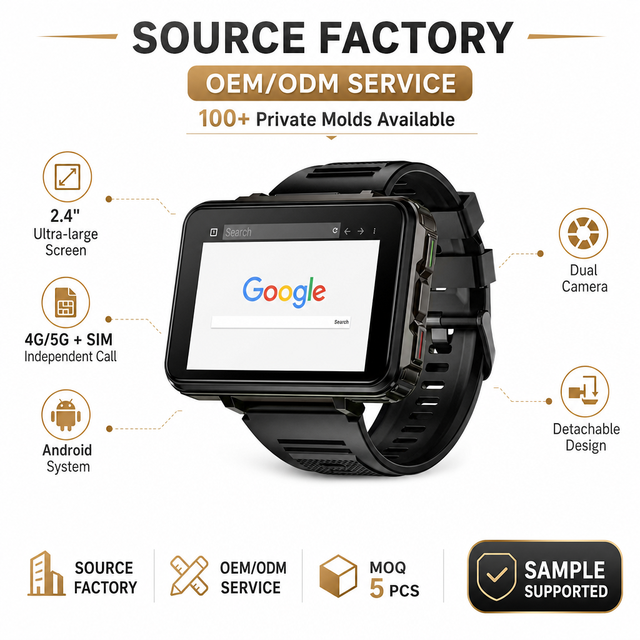 APPLP 5 MAX Smartwatch With Sim Card 2.4inch Dual Camera Android 10.7 Portable and Detachable 4G 5G Smart Watch