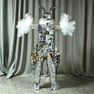 मनोरंजन पार्क परेड पोशाक पोशाक; चांदी और सोने के खरगोशों के लिए दर्पण जैसा व्यक्ति पोशाक; व्यक्तिगत सड़क प्रदर्शन आउट। - Product Image 4