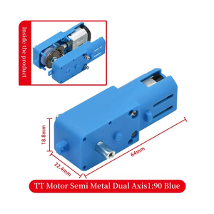 메탈 기어 로봇 지능형 차량 기어드 모터 TT 모터 단일 축 트윈 축 1:90 블루 - Product Image 5