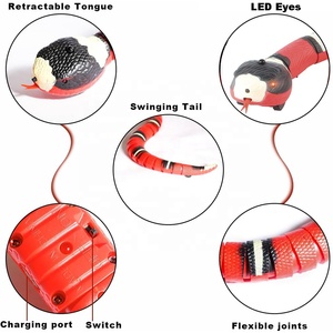 งูไฟฟ้าแบบเหนี่ยวนำ ของเล่นงูคลาน หลบหลีกสิ่งกีดขวางอัตโนมัติ งูเหมือนจริงสำหรับเด็กและสัตว์เลี้ยง ของเล่นแกล้งคน มีไฟ - Product Image 5