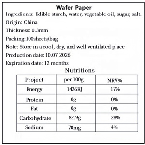 Carta Commestibile <span class=keywords><strong>per</strong></span> Stampa di Qualità Superiore, Bianca, Spessore 0,35mm, 100 Fogli/Confezione, Formato A4, Ecologica, Vegetariana, Strumenti Monouso <span class=keywords><strong>per</strong></span> Decorazione <span class=keywords><strong>Torte</strong></span> - Product Image 3