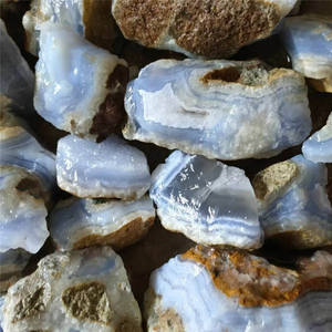 도매 천연 블루 레이스 마노 원시 크리스탈 스톤 치유 차크라 옥수 돌 - Product Image 5