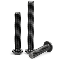 50pcs/kantong Sekrup Mesin Hex Socket Baja Tahan Karat 304 Lapisan Seng Hitam M2-M10 Sistem Metrik Kepala Tombol Heksagonal