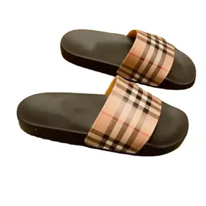 Sapatos de grife de alta qualidade para homens, sandálias planas de luxo, chinelos de luxo para mulheres, sapatos de grife