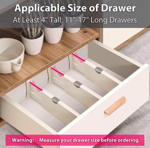 Household Storage Adjustable Eco-Friendly ABS Plastic Underwear Dresser Cabinet Organizer Expandable Drawer Dividers - Product Image 5