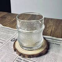 Juego de Vasos de Vidrio con Patrón de Mármol, 300 ml, Base Gruesa, Modernos y Ecológicos, para Whisky, Vino, Café, para Bar y Hogar