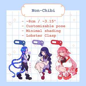 OEM ODM Anime: Encantos <span class=keywords><strong>de</strong></span> acrílico personalizados, personajes originales, fanart, parejas Yumeship, YCH. Diseños totalmente personalizables disponibles. - Product Image 6