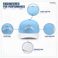 Gorras de Béisbol Lisas Unisex de Alta Calidad al por Mayor, de 5/6 Paneles, con Orificios Cortados con Láser, de Poliéster de Alto Rendimiento, para Deportes y Golf