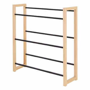 Support <span class=keywords><strong>de</strong></span> rangement pour caisses <span class=keywords><strong>de</strong></span> boissons élégant et peu encombrant, étagère à 3 niveaux en bambou pour 6 caisses - Product Image 6