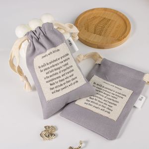 Custom Logo Woven Label Muslin Cotton Soft Drawstring Pouch <b>Recyclable</b> Perfume Soap Gift Dust <b>Bag</b> - Product Image 4