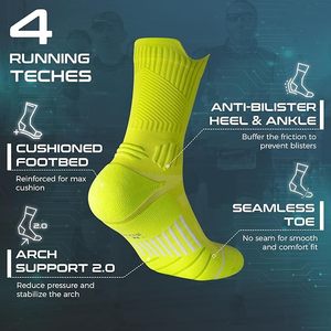 Chất Lượng Cao Nén Chạy Vớ Đệm Crew Vớ Thể Thao Đi Bộ Đường Dài Vớ - Product Image 5