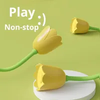 Jouet interactif électrique rechargeable et écologique pour chat, avec corde en silicone et queue automatique qui bouge, pour l'exercice des chatons en intérieur