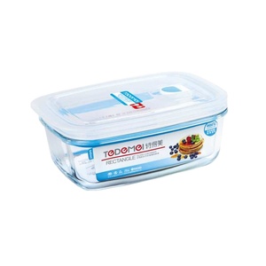 Wholesale Homio Tedemei high borosilicate glass kitchen food container silicone seal ring Vacuum Canister Preservation lunch box