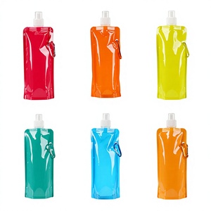 Bolsa <span class=keywords><strong>de</strong></span> Agua <span class=keywords><strong>de</strong></span> Plástico Reutilizable para Bebidas, con Logotipo Personalizado al por Mayor, para Viajes, Escalada y Actividades al Aire Libre, Botellas Plegables con Mosquetón - Product Image 1