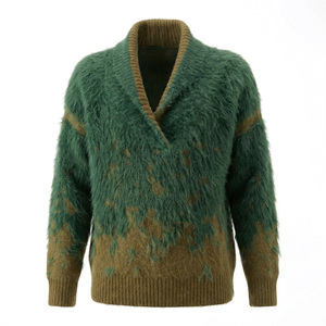 Maglione da <span class=keywords><strong>Uomo</strong></span> in Maglia a Maniche Lunghe con Colletto a Corsetto in Peluche a Pelo Lungo, Stile Retrò Business Art Cashmere, per <span class=keywords><strong>un</strong></span> Calore Avvolgente. - Product Image 1