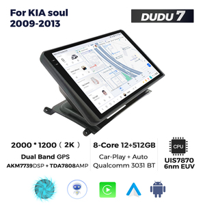 DUDUAUTO para KIA <span class=keywords><strong>Soul</strong></span> 2009-2013, Sistema Multimedia Android Modificado para Auto, Navegación Bluetooth, Carplay, Pantalla de Visión Trasera - Product Image 4