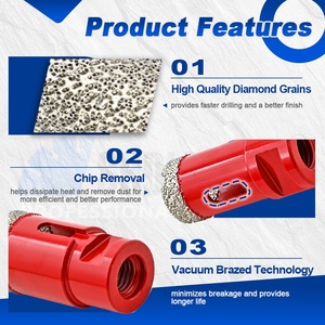 SHDIATOOL Kit de forets diamantés 6/8/10/12/16/20/25/30/35/45/55/68/100MM <span class=keywords><strong>pour</strong></span> carrelage, mastication, granit et marbre - Product Image 5