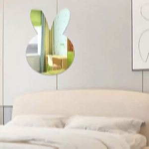 Miroir mural adhésif créatif en acrylique, motif animalier (alien, panda, dessin animé), pour chambre et salle de bain, miroir souple intégral - Product Image 1