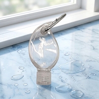 Flacon de désinfectant pour les mains en plastique transparent rechargeable, porte-clés, flacon de voyage portable, distributeur de liquide avec clip mousqueton