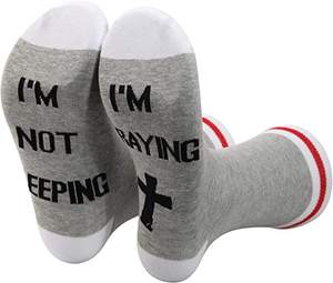 High Black Crew Christian Faith «<span class=keywords><strong>Je</strong></span> ne dors pas, <span class=keywords><strong>je</strong></span> prie» Logo Casual High-Cut Woven Pastor Appréciation Emballage cadeau - Product Image 1