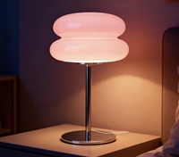 Lampe de table en verre Macaron Bauhaus à LED à 3 couleurs avec variateur d'intensité, directement de l'usine, pour la décoration du salon et de la chambre à coucher