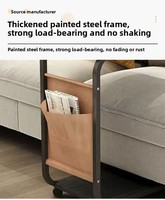Table d'appoint moderne en métal pour salon et chambre, design double couche avec rangement de poche, légère et durable, pour appartement, villa, hôtel