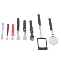 Ensemble d'outils de ramassage magnétique télescopique, outils de ramassage magnétique extensibles, rond 360 °   Miroir d'inspection pivotant et réglable