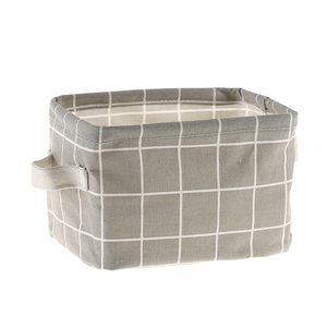 Cesta de Almacenamiento Plegable Rectangular de Tela con Asa, Caja de Almacenamiento Impermeable de Algodón y Lino para Escritorio - Product Image 1