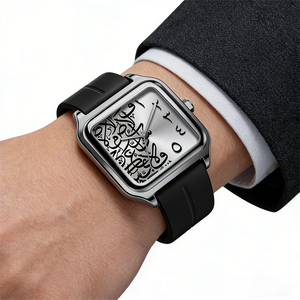 Men's Arabic Numerals <strong>Watch</strong> Southeast Asia Russia Magnetic Clasp Waterproof Alloy <strong>Rectangular</strong> Case Silicone Strap Quartz <strong>Watch</strong> - Product Image 4