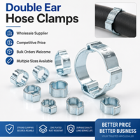 Collier de serrage double oreille en acier zingué, collier de serrage à 2 oreilles pour tuyau de carburant, pour conduites d'air et de gaz automobiles
