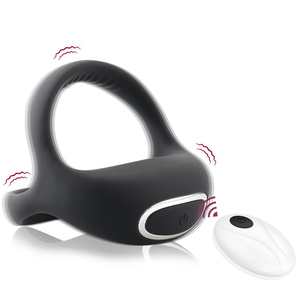 App Control <b>Vibrating</b> Cock Ring Black Silicone Male Stimulation Device Adult Sex Toy - Product Image 4