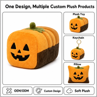 Boneka Plushie Roti Panggang Labu Oranye Halloween, Mainan Boneka Makanan Lembut Custom, Gantungan Tas, Dekorasi Liburan, MOQ Rendah, Solusi OEM ODM