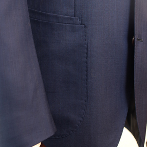 MTM Super 160'S <span class=keywords><strong>Costume</strong></span> rayé bleu marine 100% en laine pour hommes <span class=keywords><strong>Costume</strong></span> sur mesure <span class=keywords><strong>de</strong></span> <span class=keywords><strong>style</strong></span> italien pour boutique <span class=keywords><strong>de</strong></span> couture Napels Shoulder Suit - Product Image 3