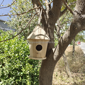 Nid suspendu en bois rustique pour l'extérieur, 10 pièces, meilleure vente, maison d'oiseaux, nouveau nid décoratif en bois - Product Image 3