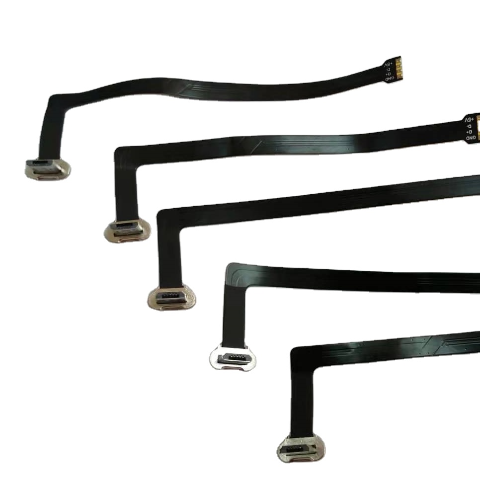 FFC Micro USB FPV плоский тонкий ленточный FPC Кабель Micro USB 90 градусов угол синхронизации и зарядки кабель