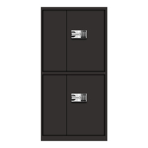 Hiện đại màu đen kim loại văn phòng Tủ hồ sơ với khóa vân tay <span class=keywords><strong>2</strong></span> ngăn kéo dày sắt xây dựng - Product Image 4