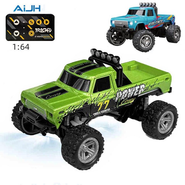 AiJH Electric Remote Control Alloy RC Truck Model 1:64 Scale Die-Cast Truck Mini Off-Road Drifting Rc Truck Toys